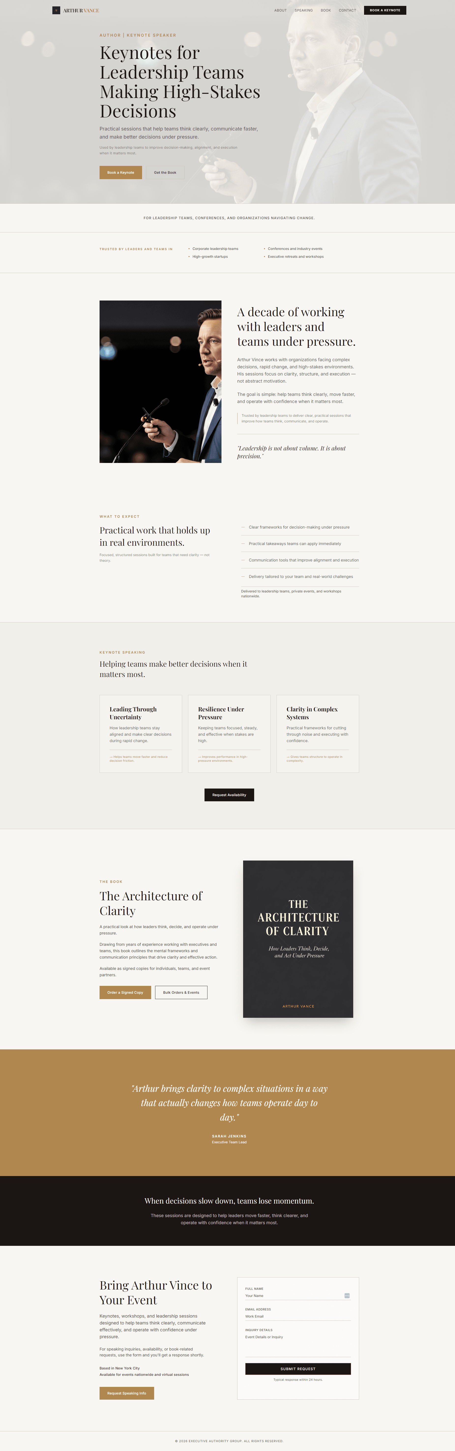 Arthur Vance website preview