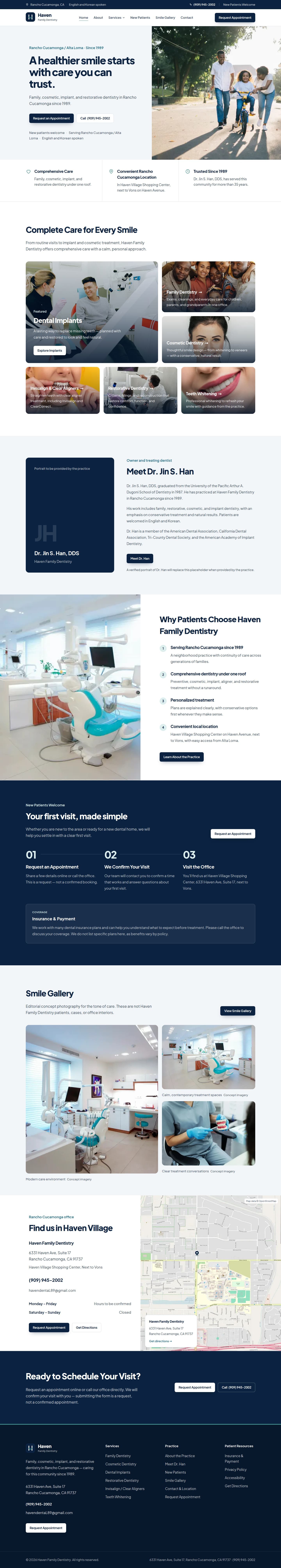 Haven Family Dentistry full homepage screenshot