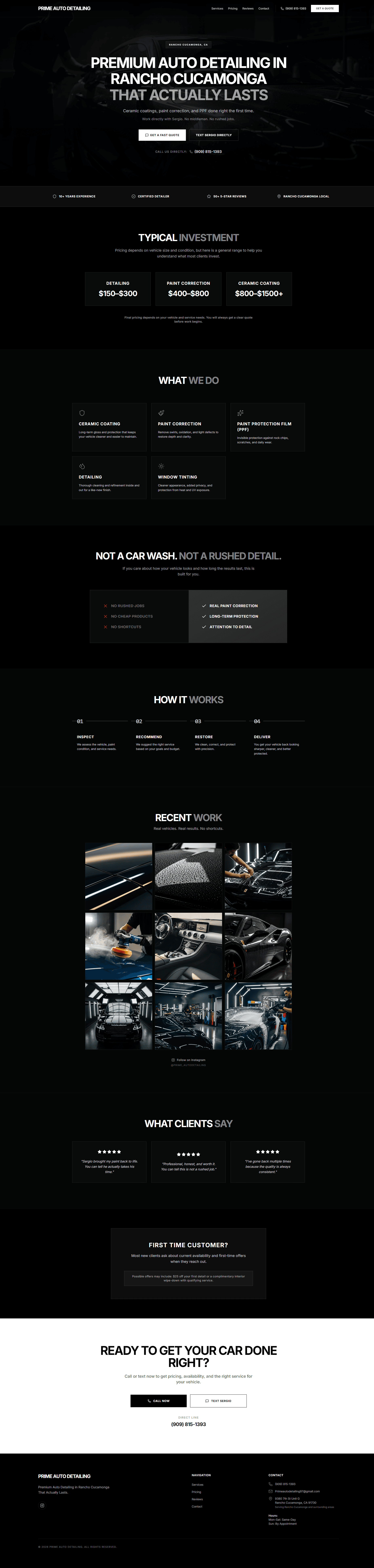 Prime Auto Detailing website preview