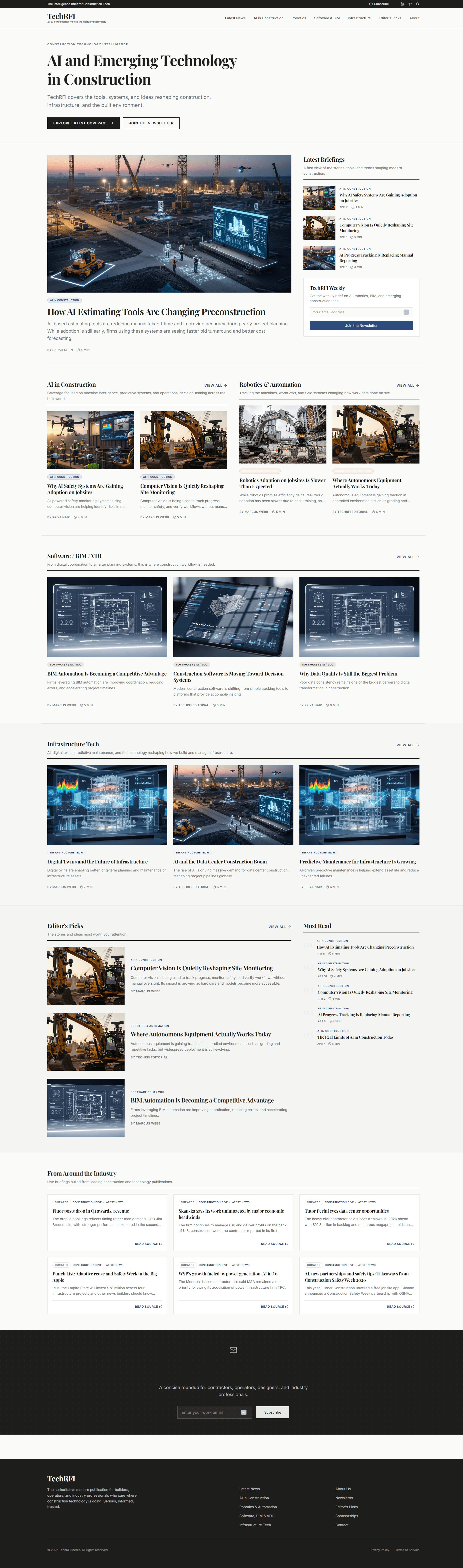 TechRFI full homepage screenshot