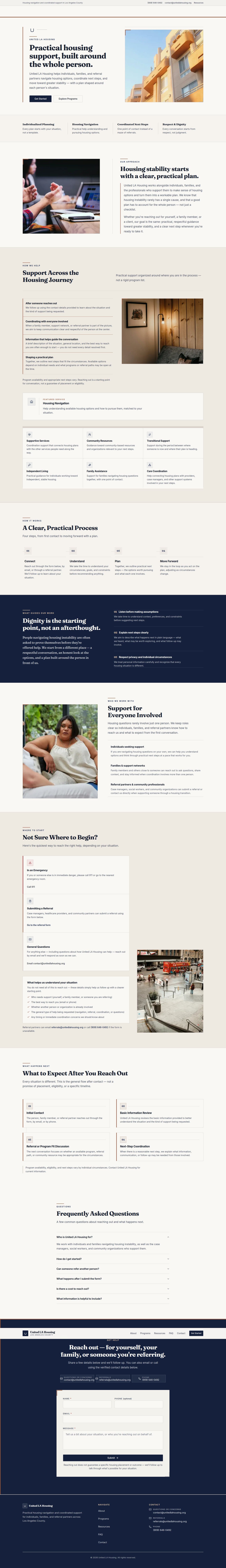 United LA Housing full homepage screenshot