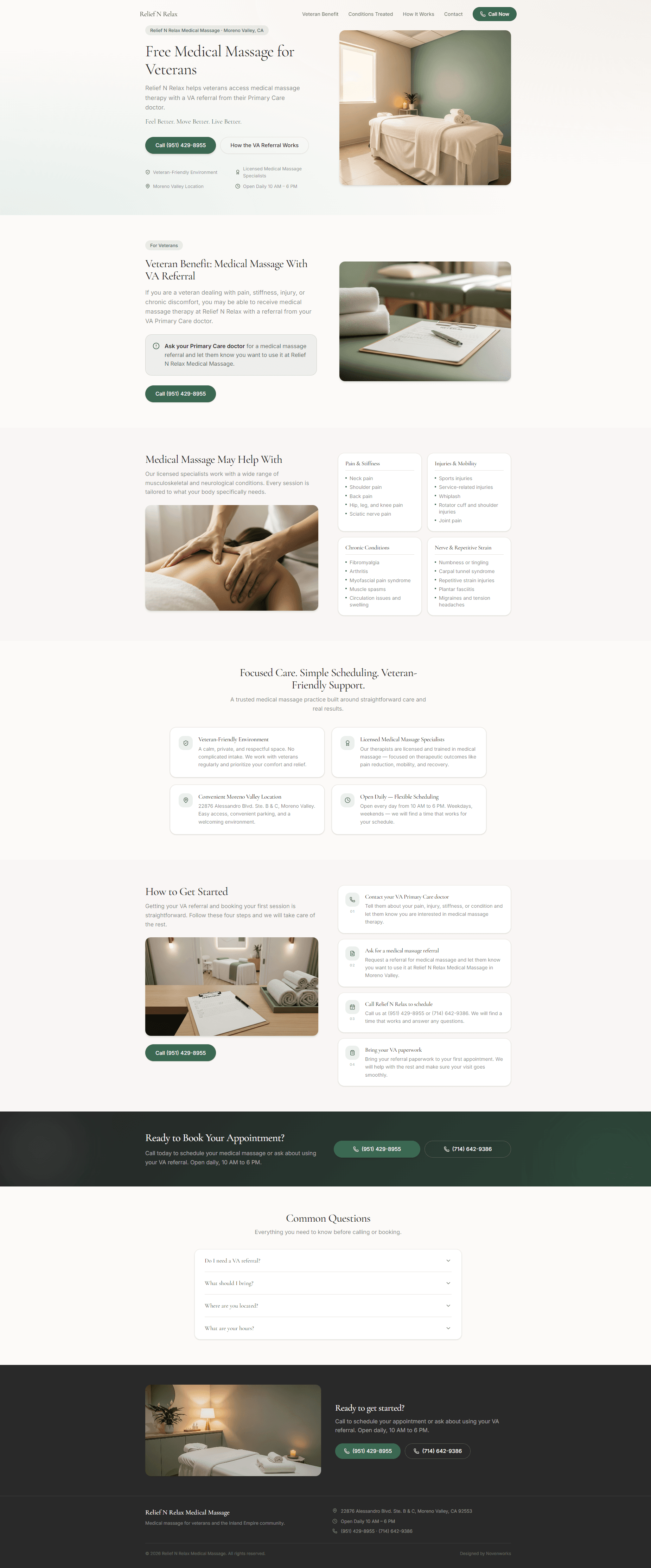 Relief N Relax website preview