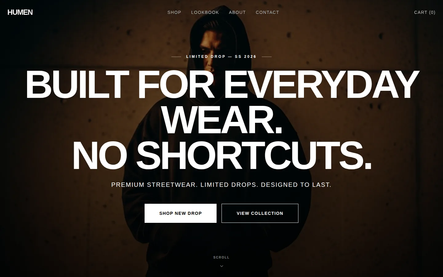 Humen Streetwear website preview
