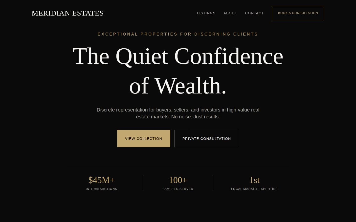 Meridian Estates website preview