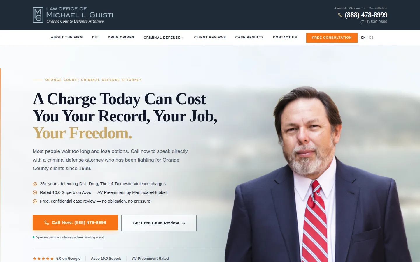 OC Attorney website preview