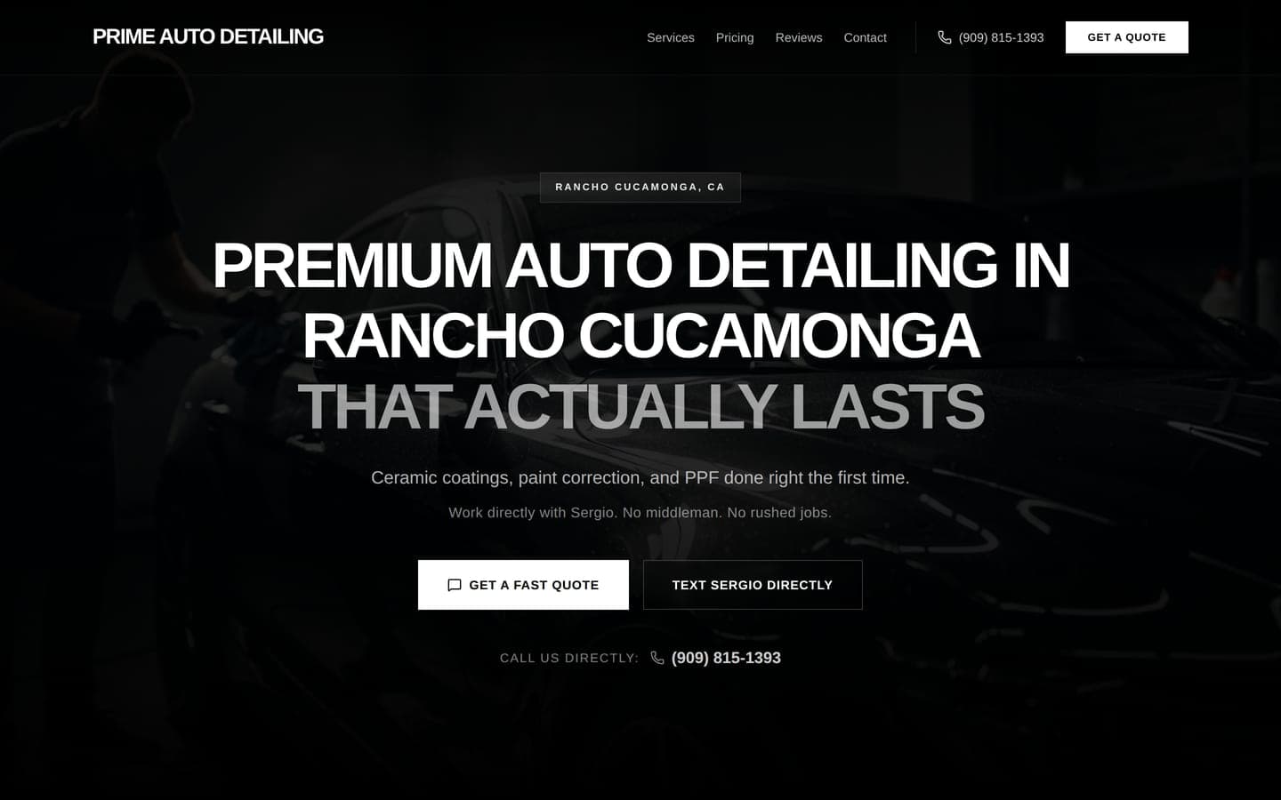 Prime Auto Detailing website preview