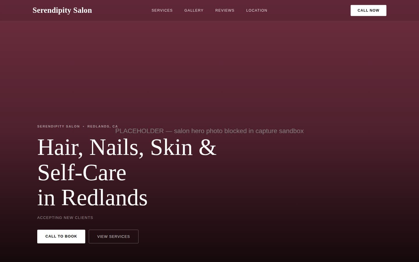 Serendipity Salon website preview