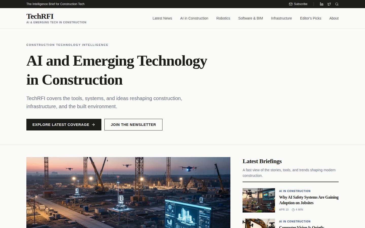 TechRFI website preview